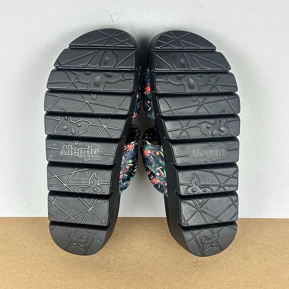 Alegria PG Lite Sage Two Strap Floral Slide Sandals Womens 8/8.5 EU 38 Black - Picture 8 of 10
